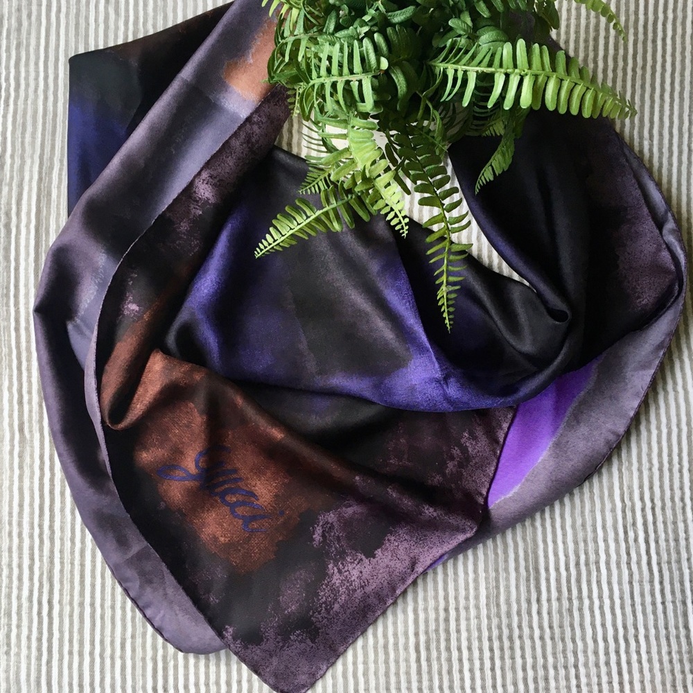 Gucci Silk Scarf Square Monogram G Abstract